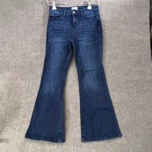 Shyanne Women's Jeans Size 30W x 30L Dark‎ Wash Denim Bell Bottom Flare Leg